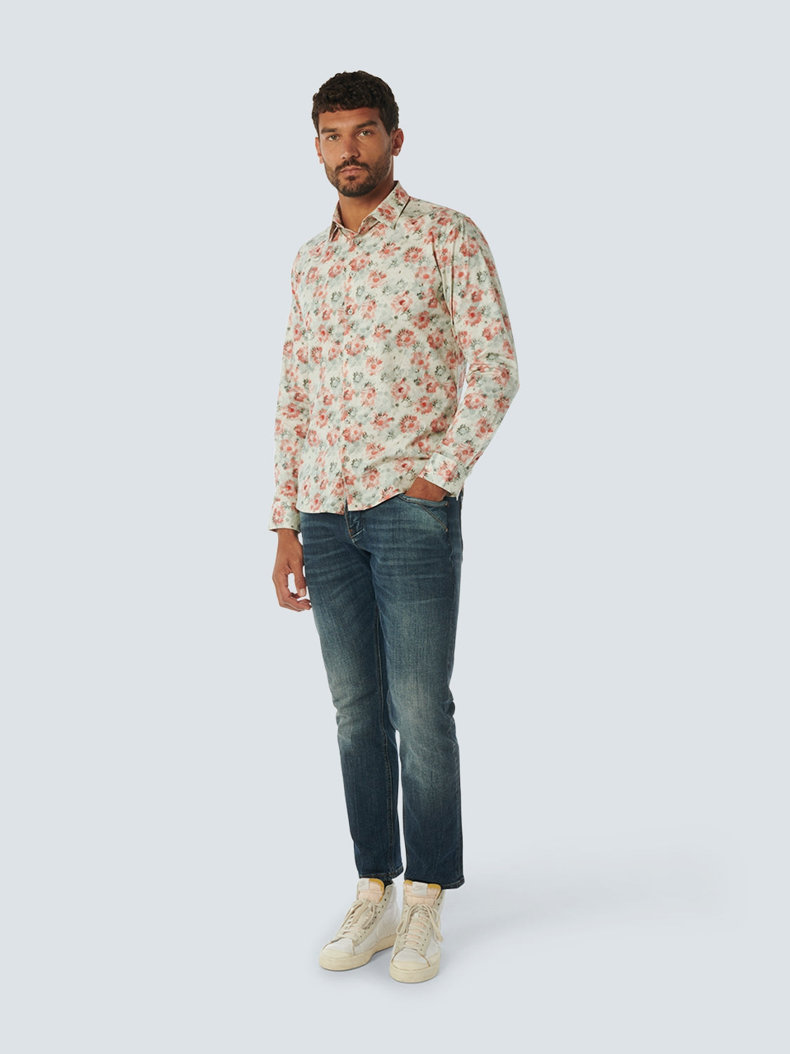 No Excess - Gazania Print LS Shirt - Melon