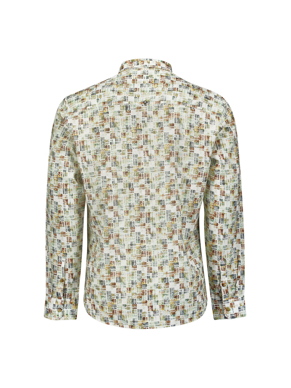 No Excess - Shapes Print LS Shirt - Green