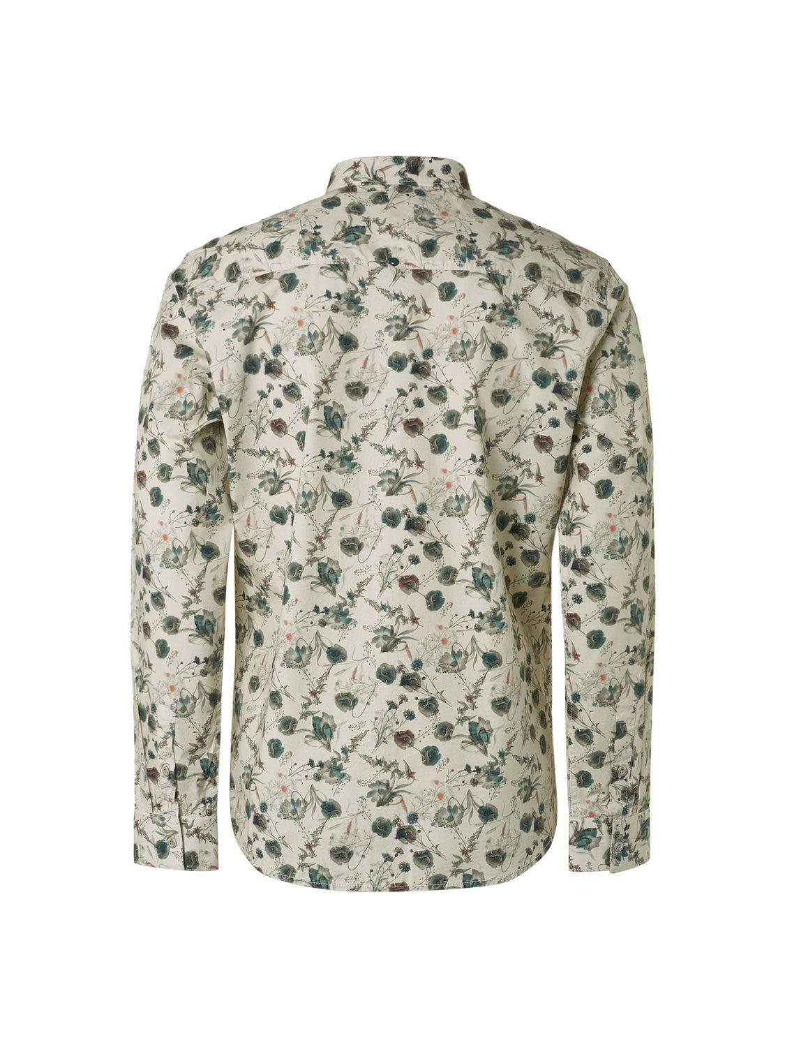 No Excess - Ink Flower Print LS Shirt - Offwhite