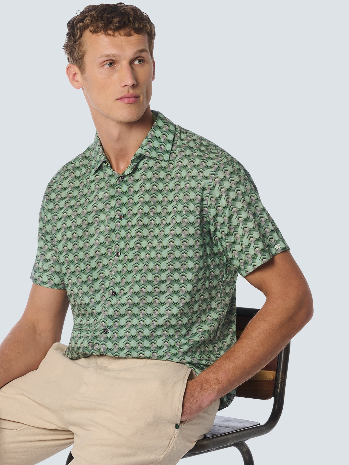 No Excess - Inside Out Print SS Shirt - Green