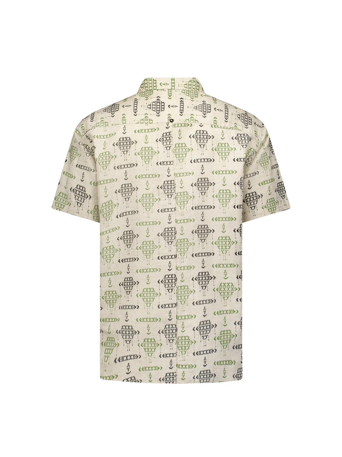 No Excess - Jacquard Linen SS Shirt - Cement