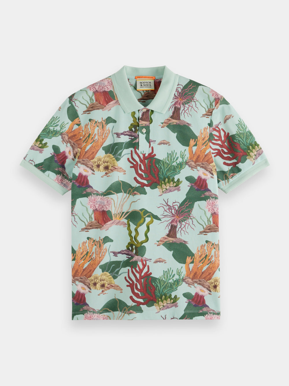 Scotch & Soda - Coral Reef Camo Printed Polo - Camo Coral AOP