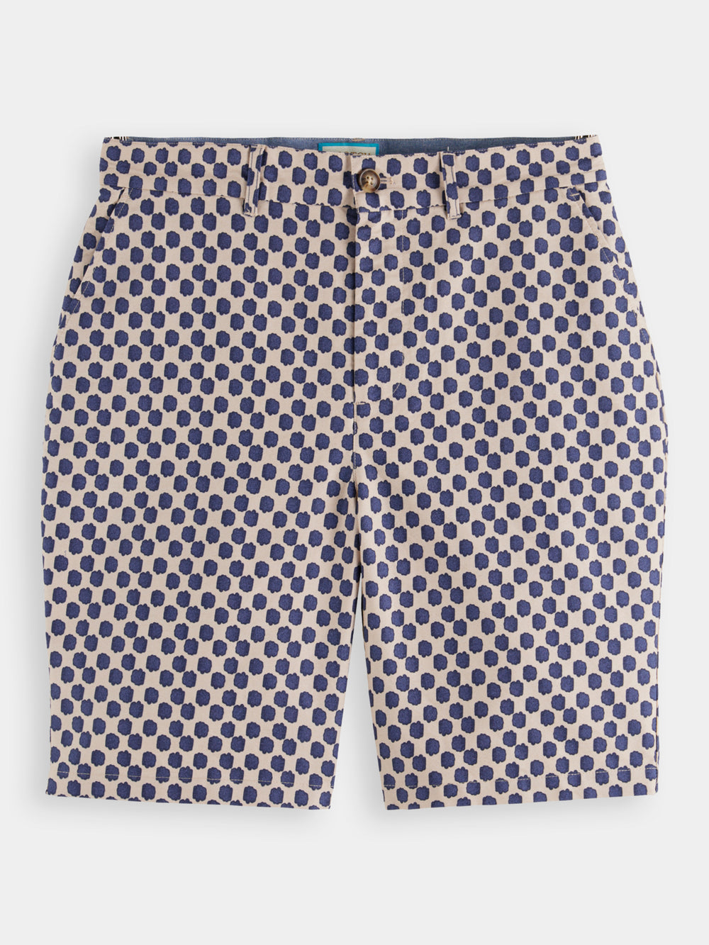 Scotch & Soda - Drift Printed Lightweight Canvas Short - Polka Navy Blue