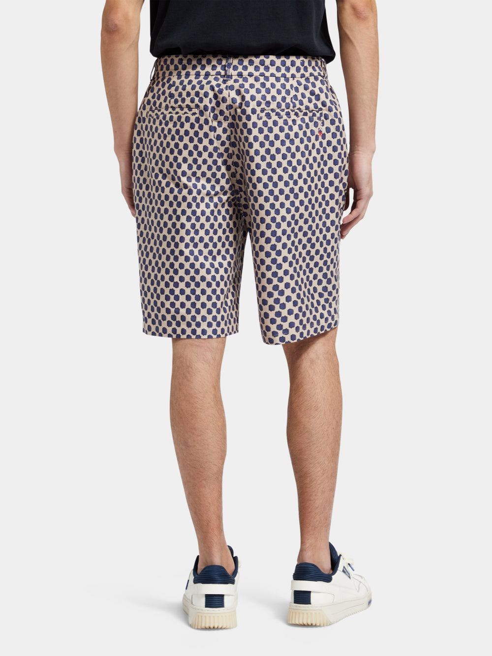 Scotch & Soda - Drift Printed Lightweight Canvas Short - Polka Navy Blue