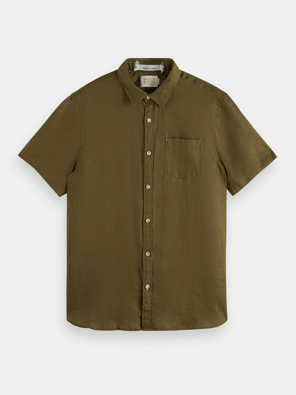 Scotch & Soda - Linen SS Shirt - Algae