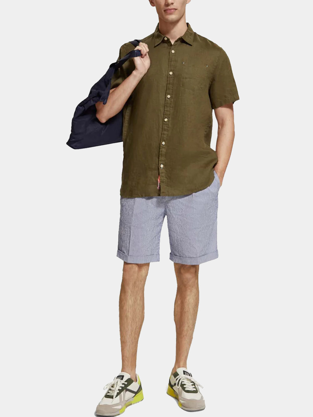 Scotch & Soda - Linen SS Shirt - Algae