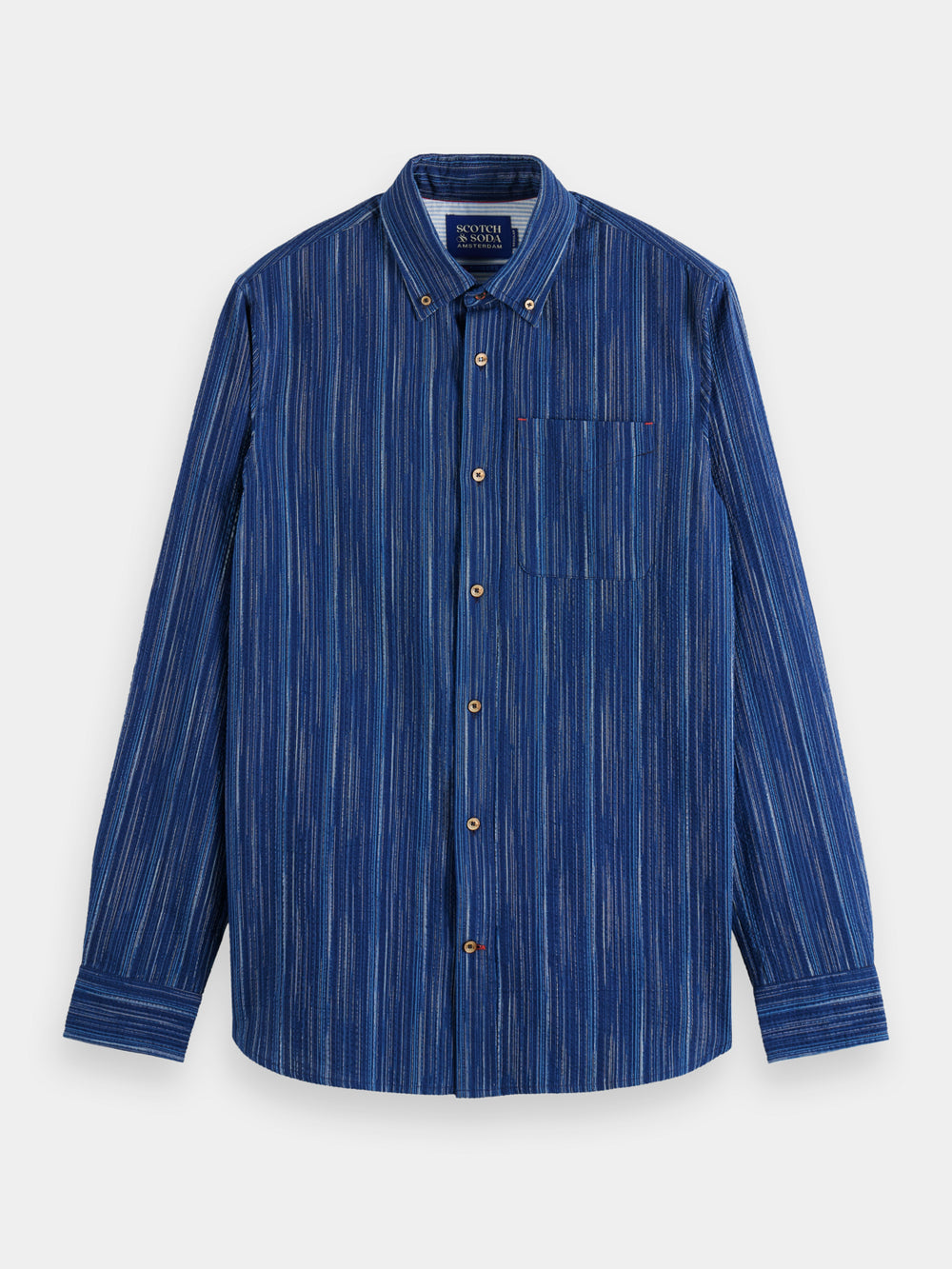 Scotch & Soda - Regular Fit Striped Indigo Shirt - Indigo