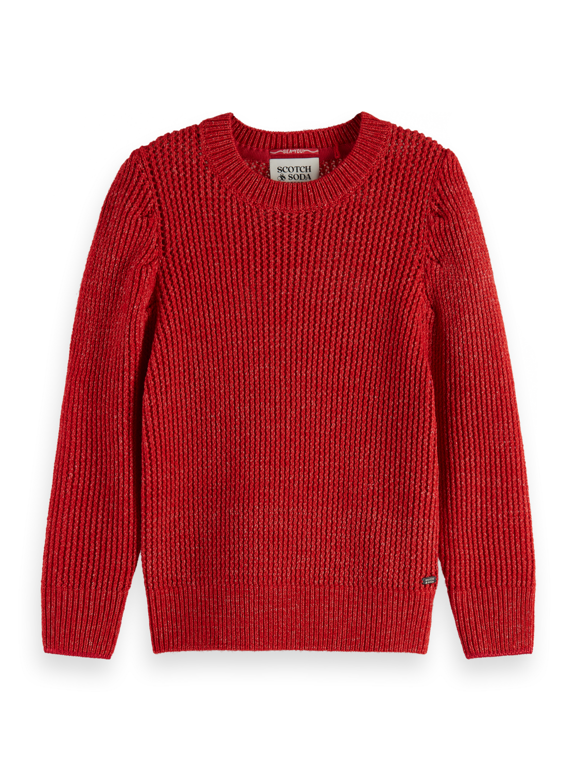 Maison Scotch - Puffed Sleeve Pullover - Lipstick Red