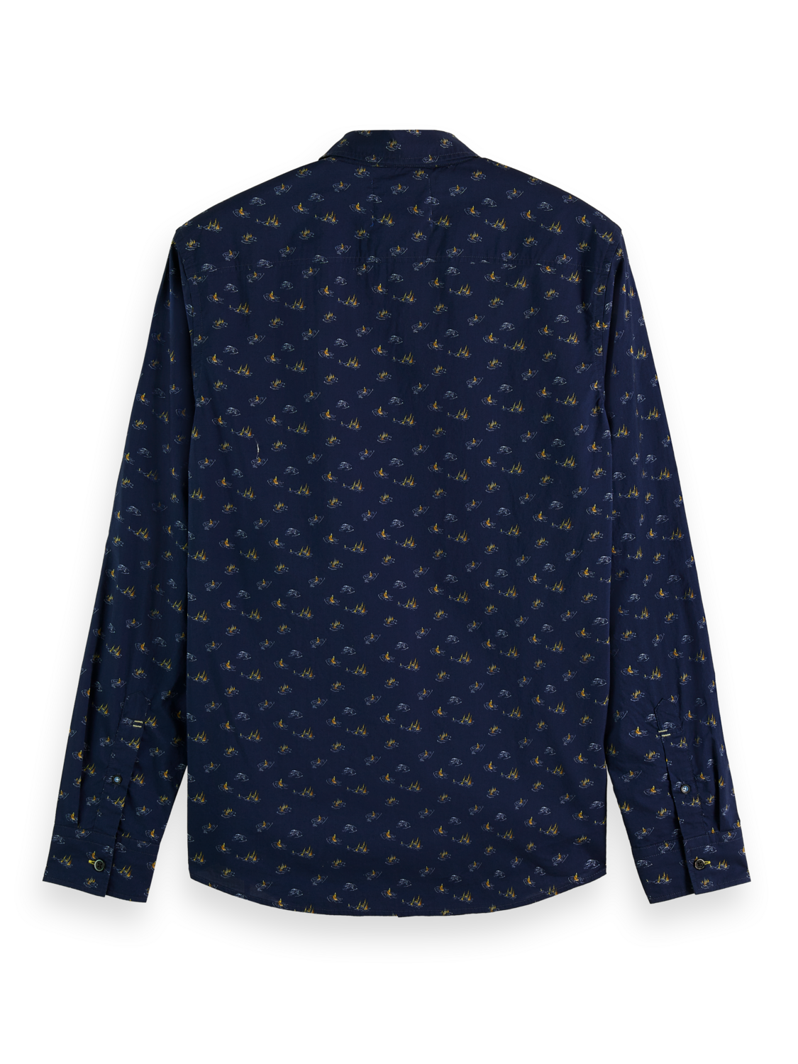 Scotch & Soda - Slim Fit Printed Shirt - Navy Blue Sailboat AOP