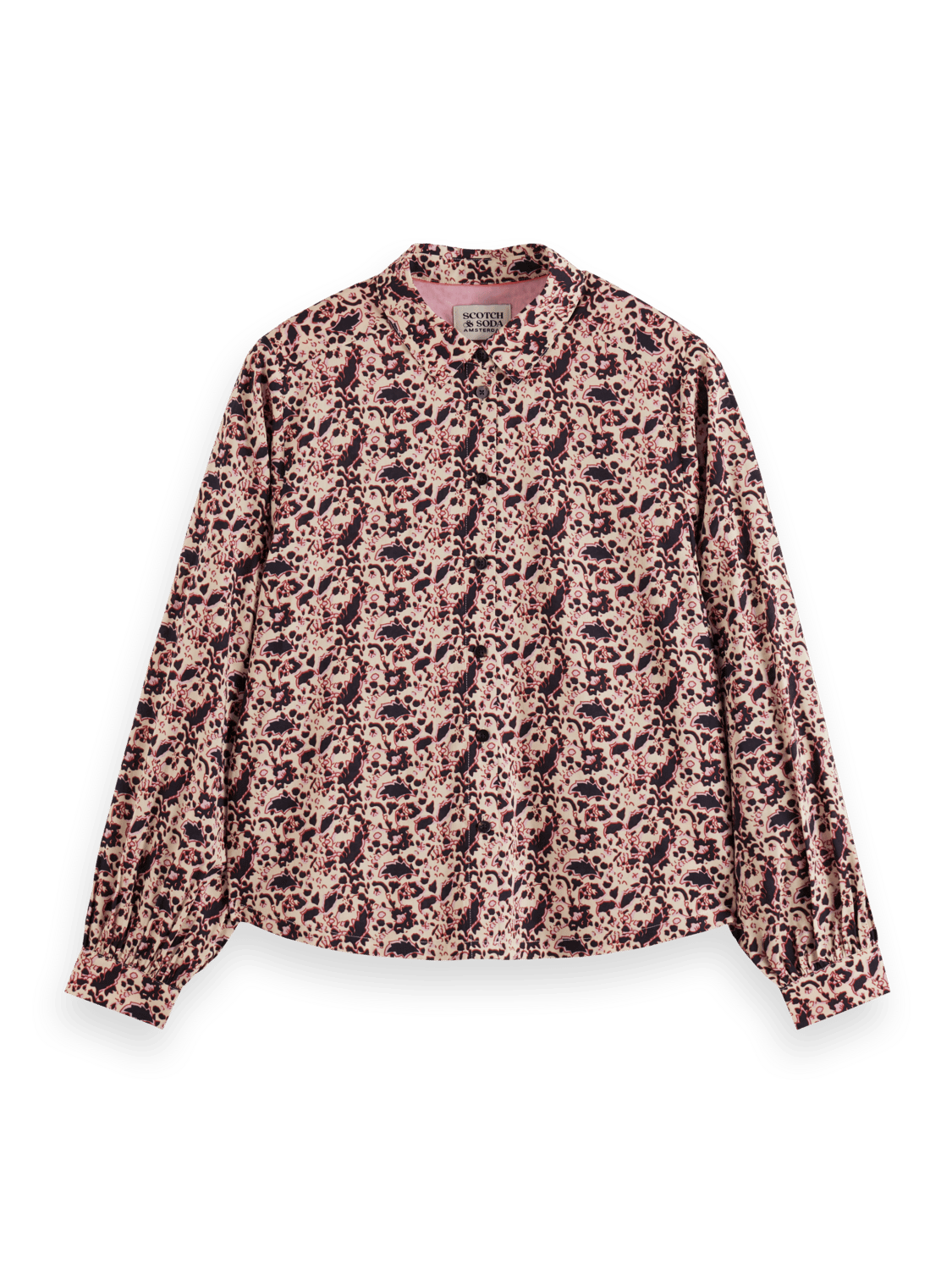 Maison Scotch - Floral Balloon Sleeve Shirt - Block Floral