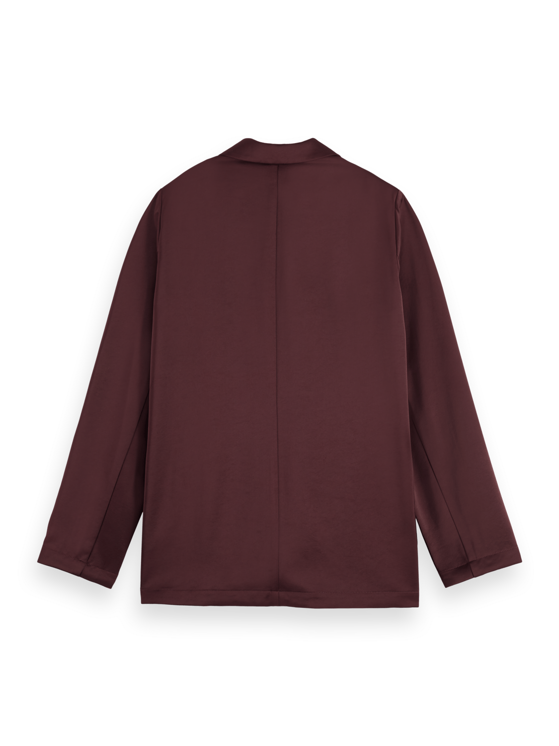 Maison Scotch - Single Breasted Satin Blazer - Dark Bordeaux