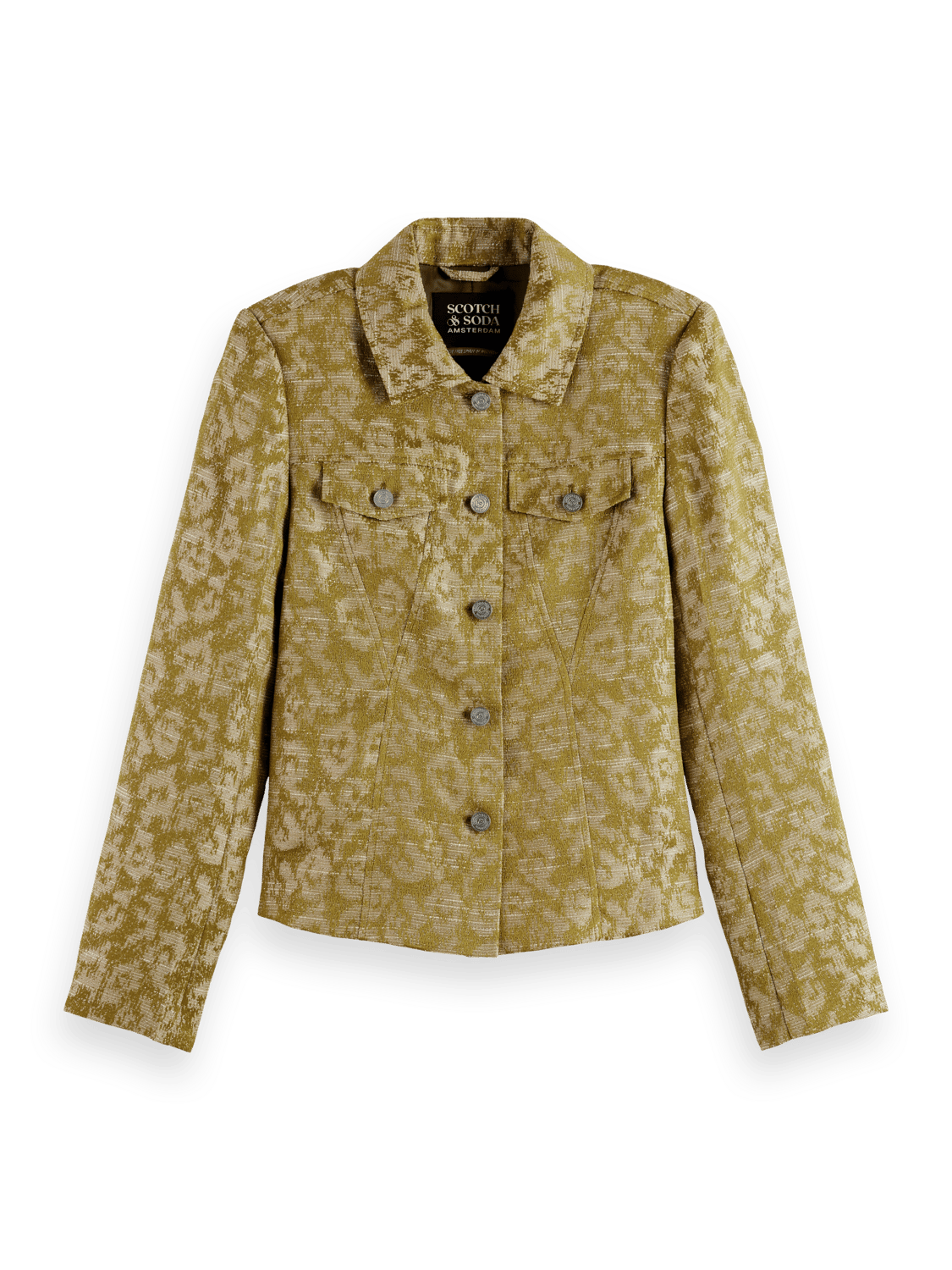 Maison Scotch - Jacquard Fitted Trucker Blazer - Ikat Leopard