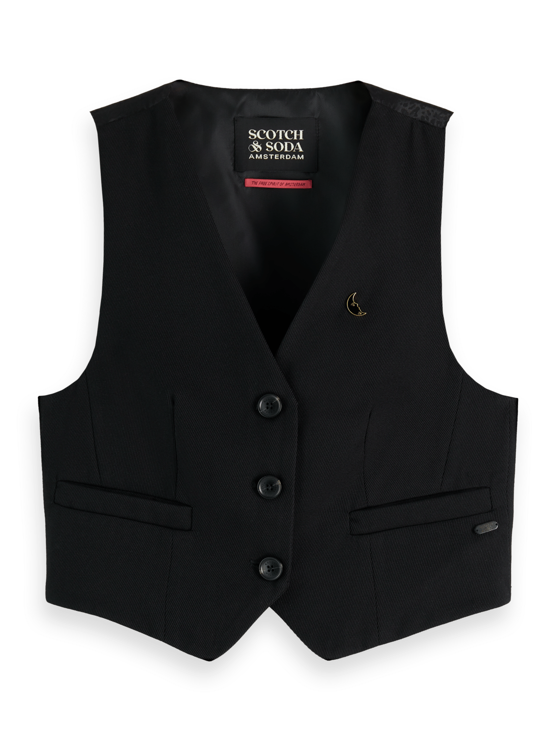 Maison Scotch - Gabardine Waistcoat - Evening Black