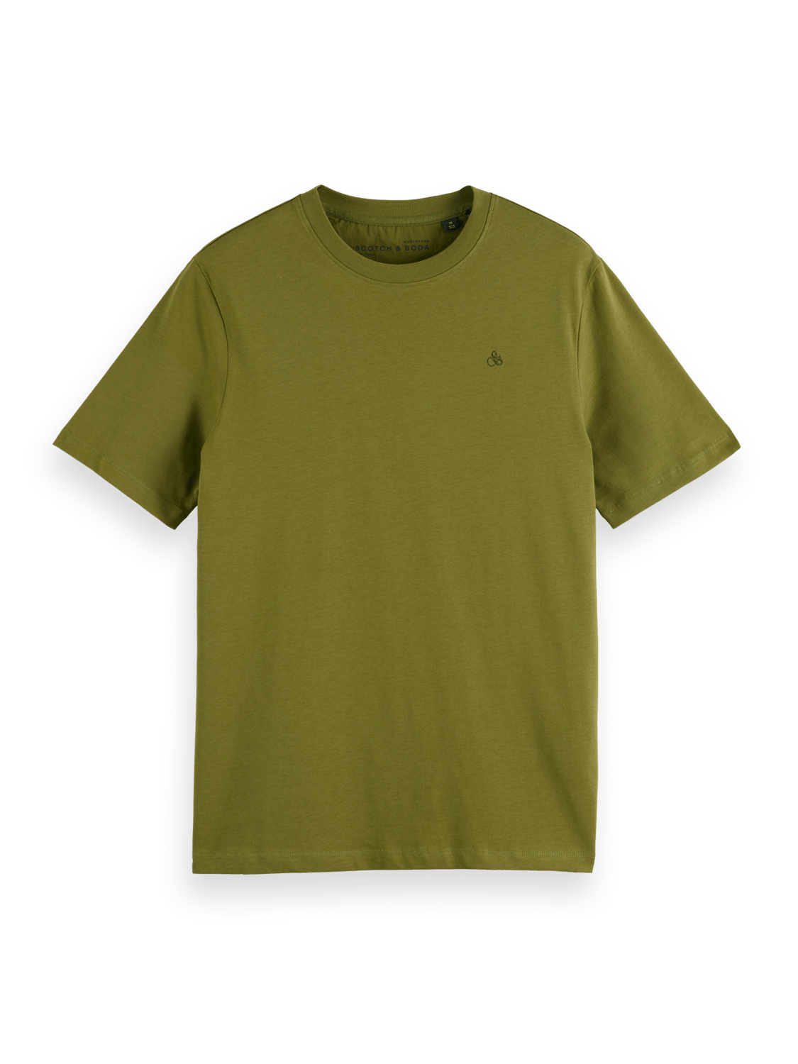 Scotch & Soda - Essential Regular Fit Logo Tee - Moss Green