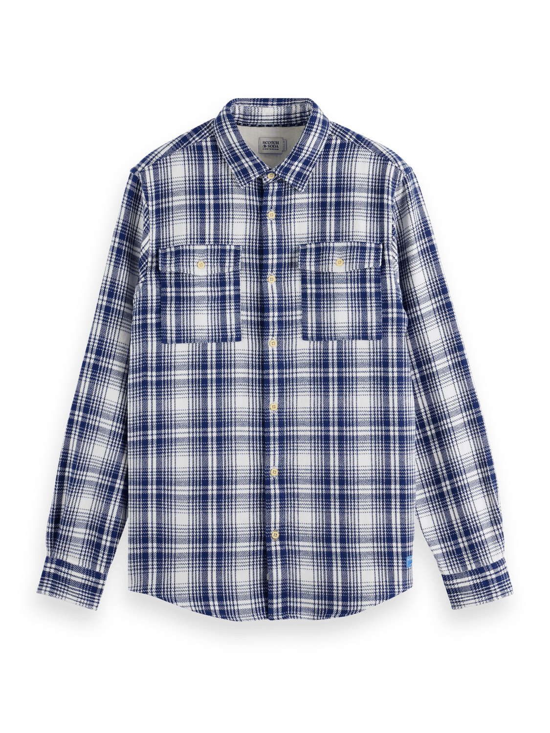 Scotch & Soda - Regular Fit Flannel Check Shirt - Blue White Check