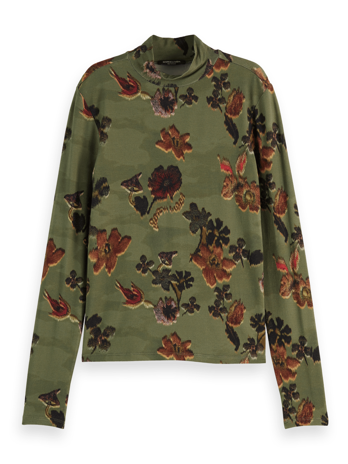 Maison Scotch - All Over Printed LS Tee - Poetry Tapestry Military