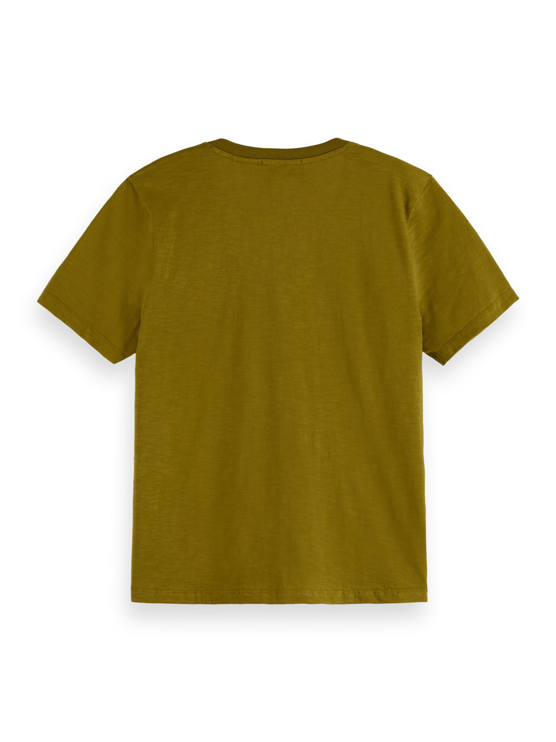 Maison Scotch - Regular Fit Slub Artwork V-Neck Tee - Olive