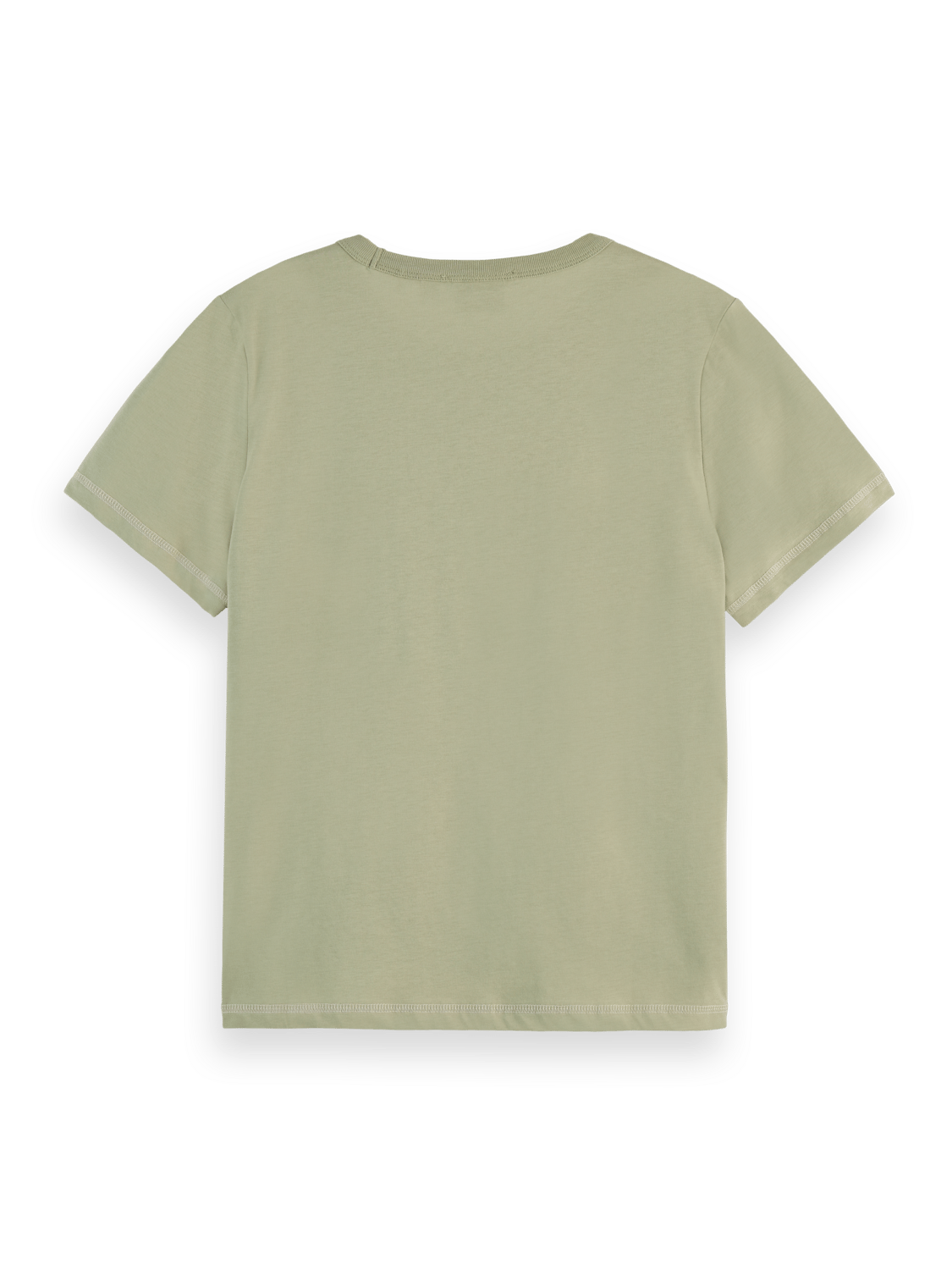 Maison Scotch - Regular Fit Flatlock Chest Logo Tee - Washed Sage