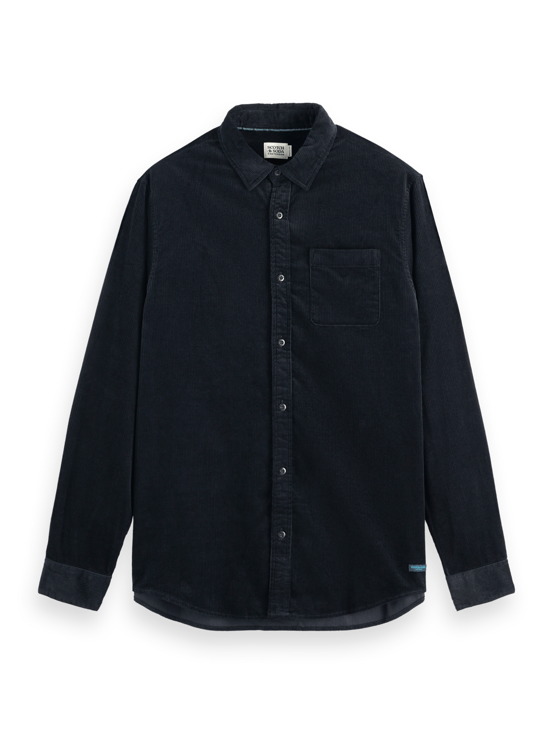 Scotch & Soda - Regular Fit Solid Corduroy Shirt - Black