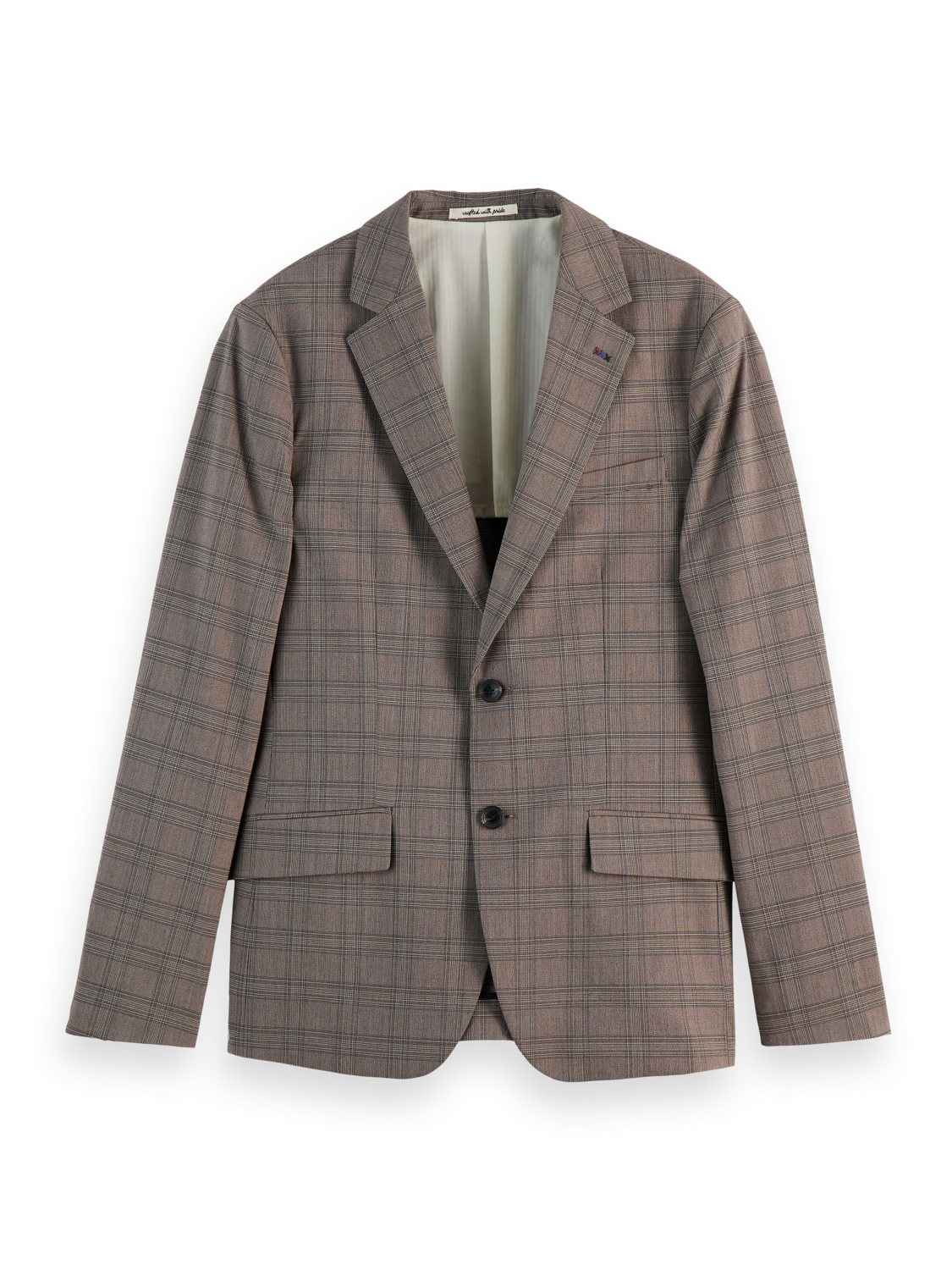 Scotch & Soda - Single Breasted Yarn-Dyed Blazer - Brown Ecru Check