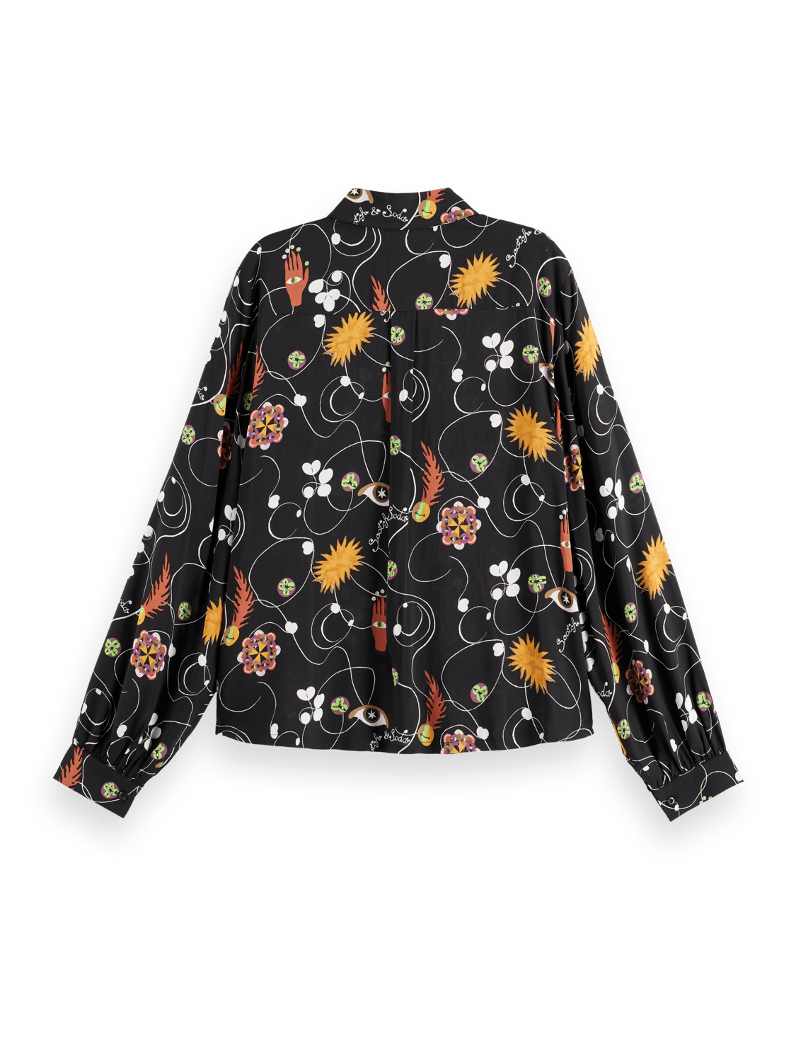 Maison Scotch - Printed Ballon Sleeve Shirt - Free Mind