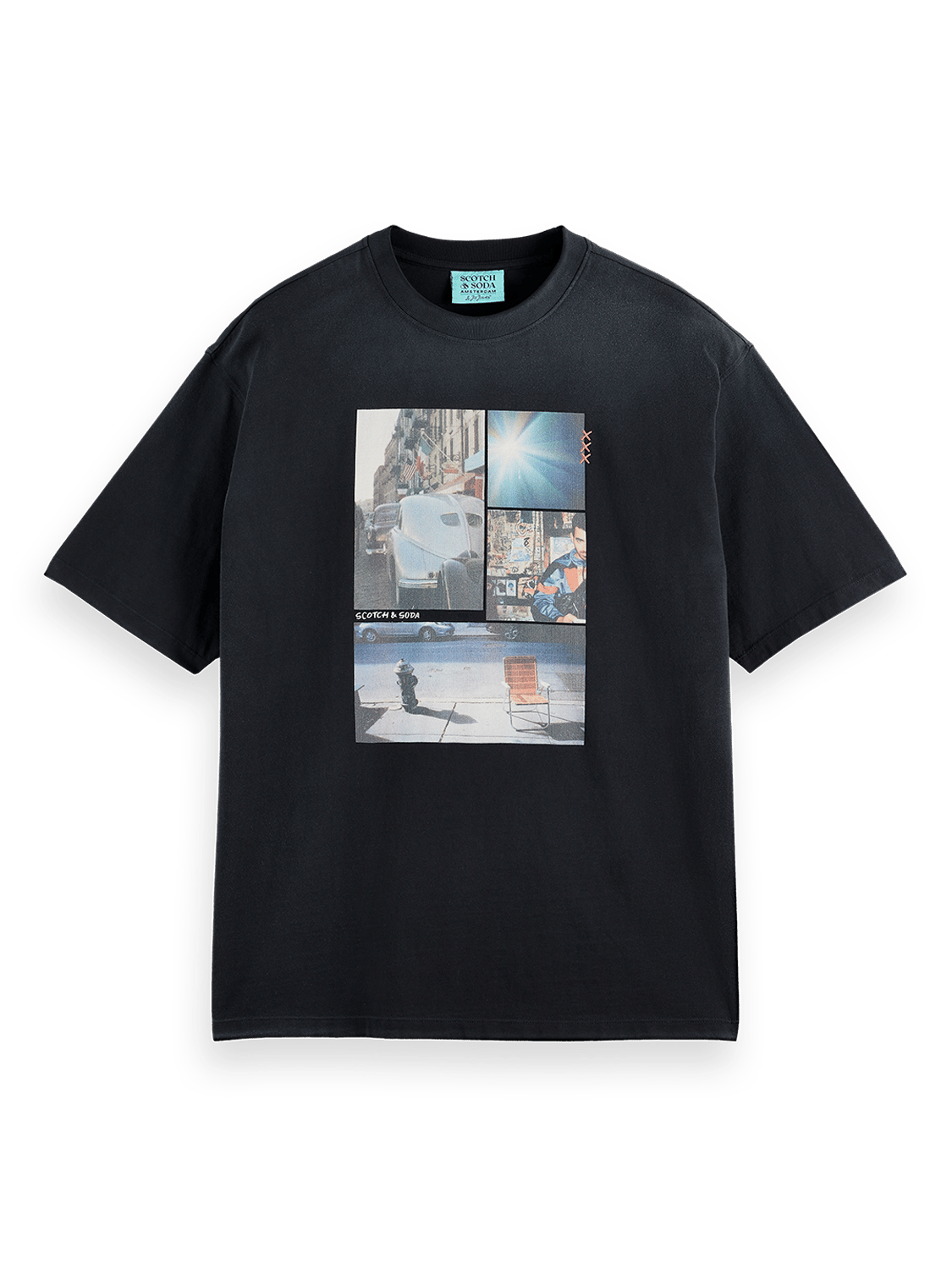 Scotch & Soda - Joe Jonas Photo Collage Print Tee - Black