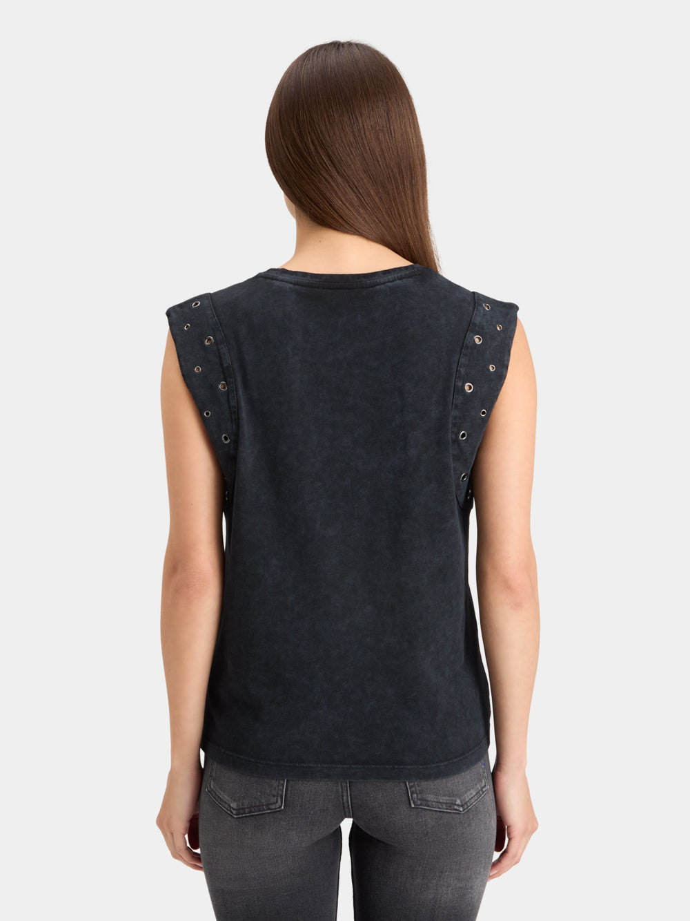 Maison Scotch - Studded Panel Tank - Evening Black