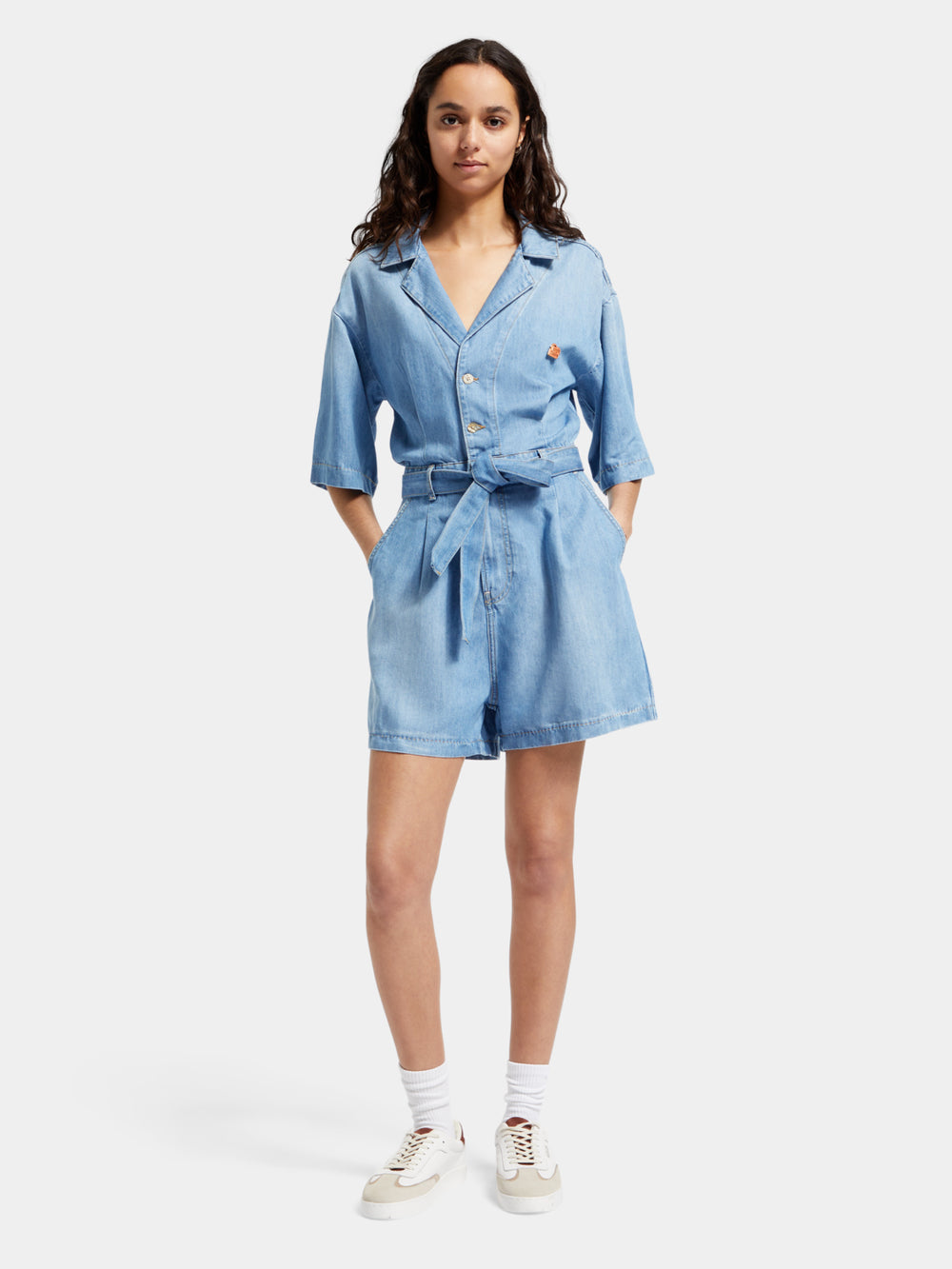 Maison Scotch - Short Sleeve Playsuit - Sea Shells