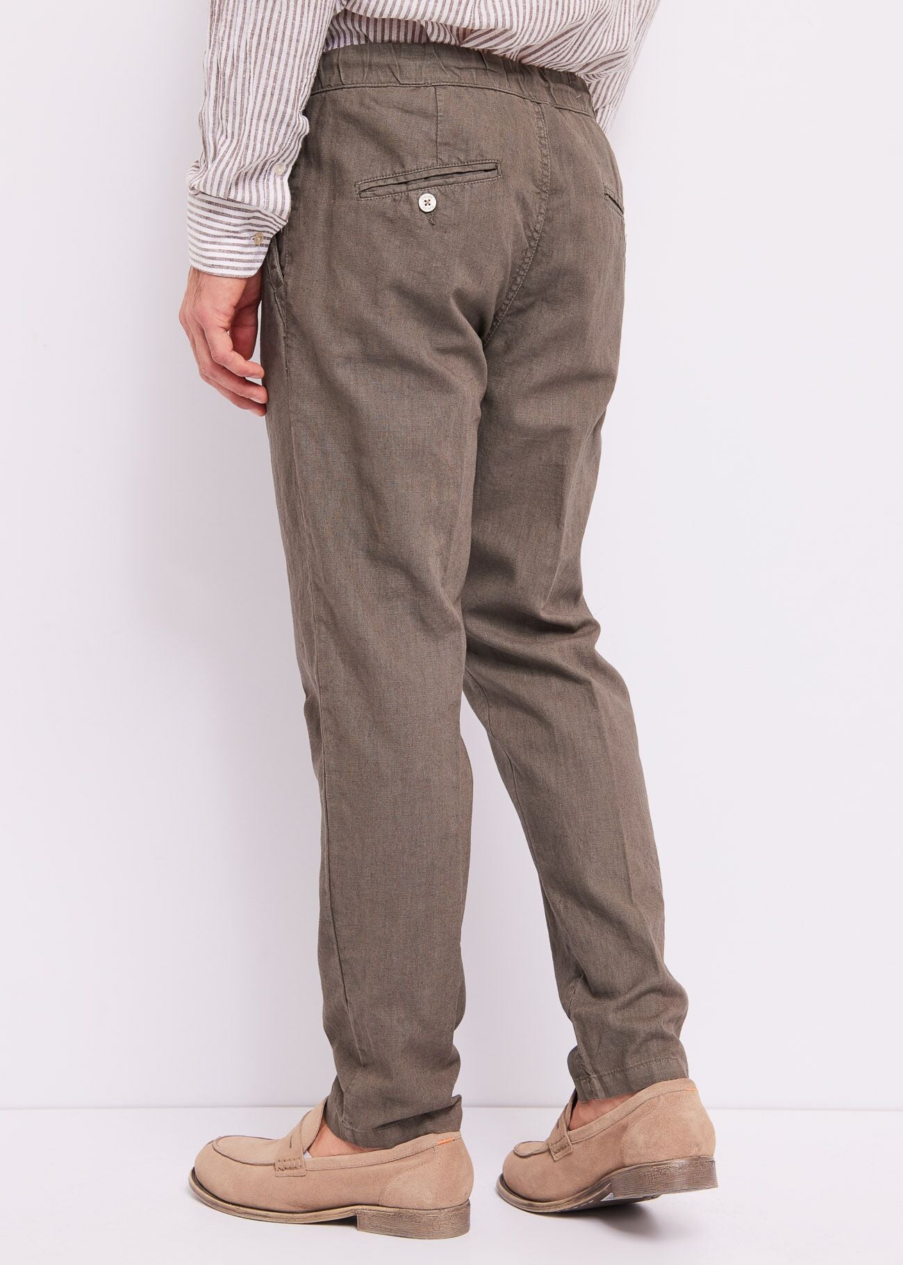 Gaudi - Linen Cotton Relaxed Chino Pant - Morel