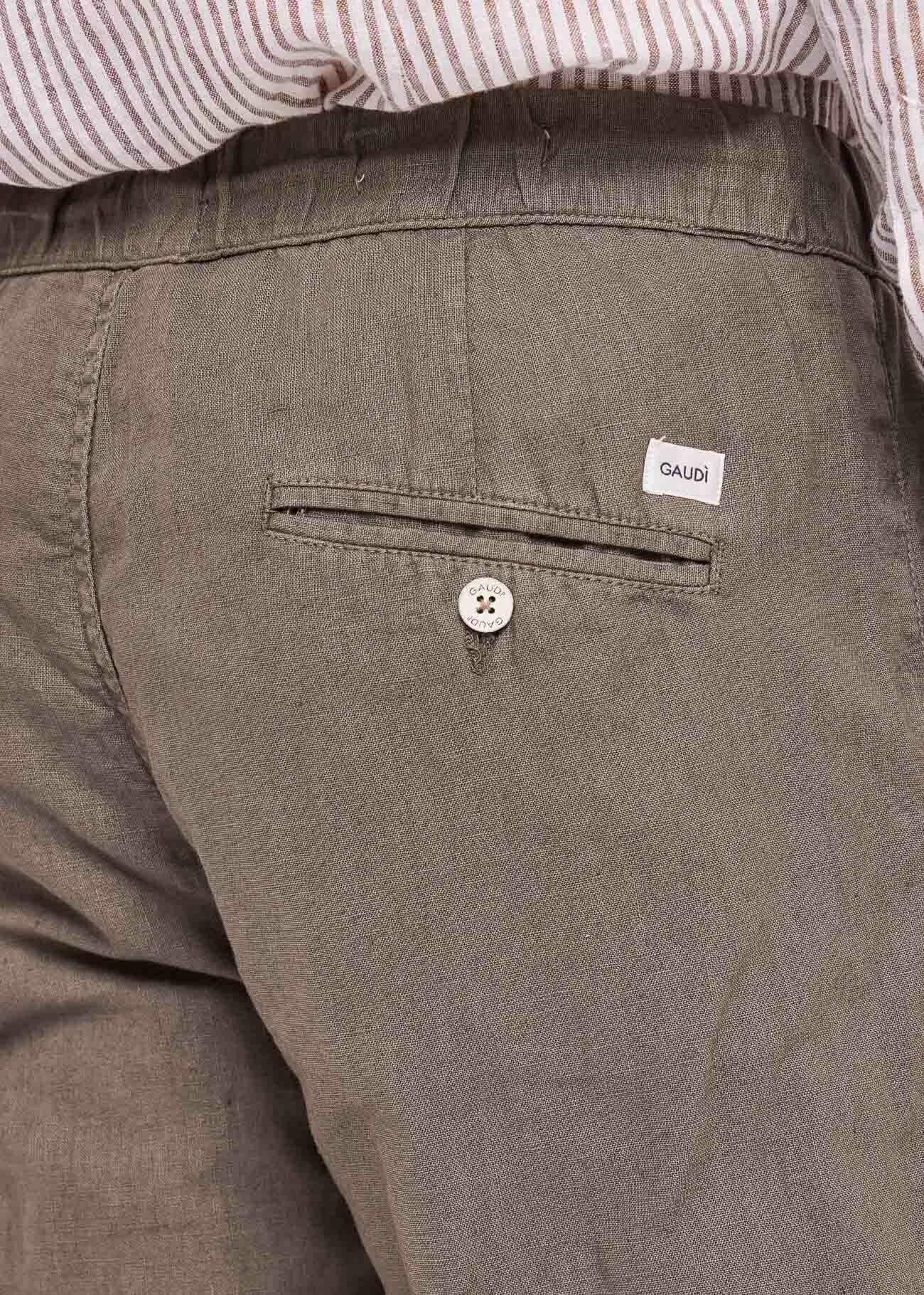 Gaudi - Linen Cotton Relaxed Chino Pant - Morel