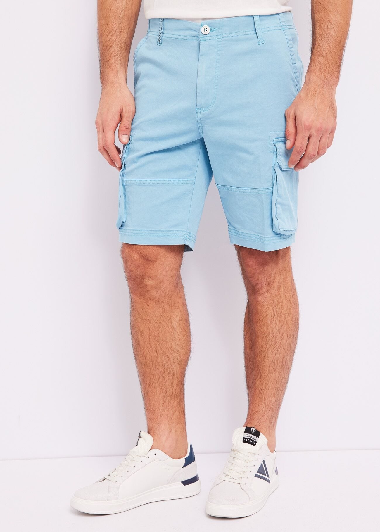 Gaudi - Cotton Cargo Bermuda Short - Blue Topaz