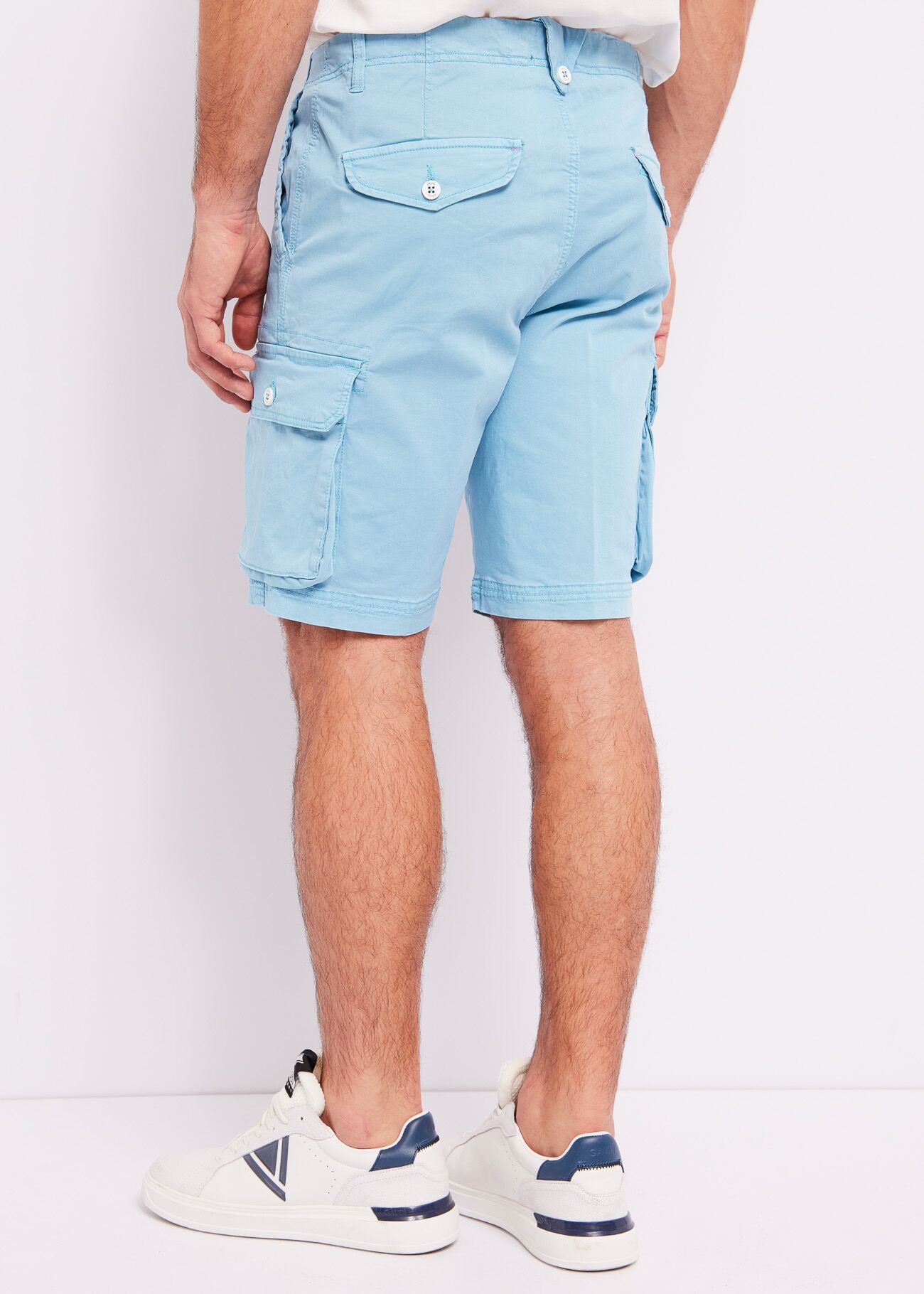 Gaudi - Cotton Cargo Bermuda Short - Blue Topaz