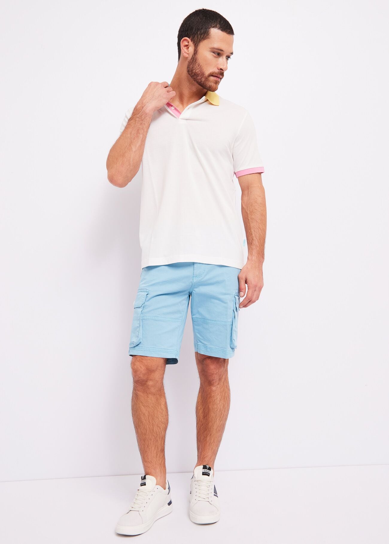 Gaudi - Cotton Cargo Bermuda Short - Blue Topaz