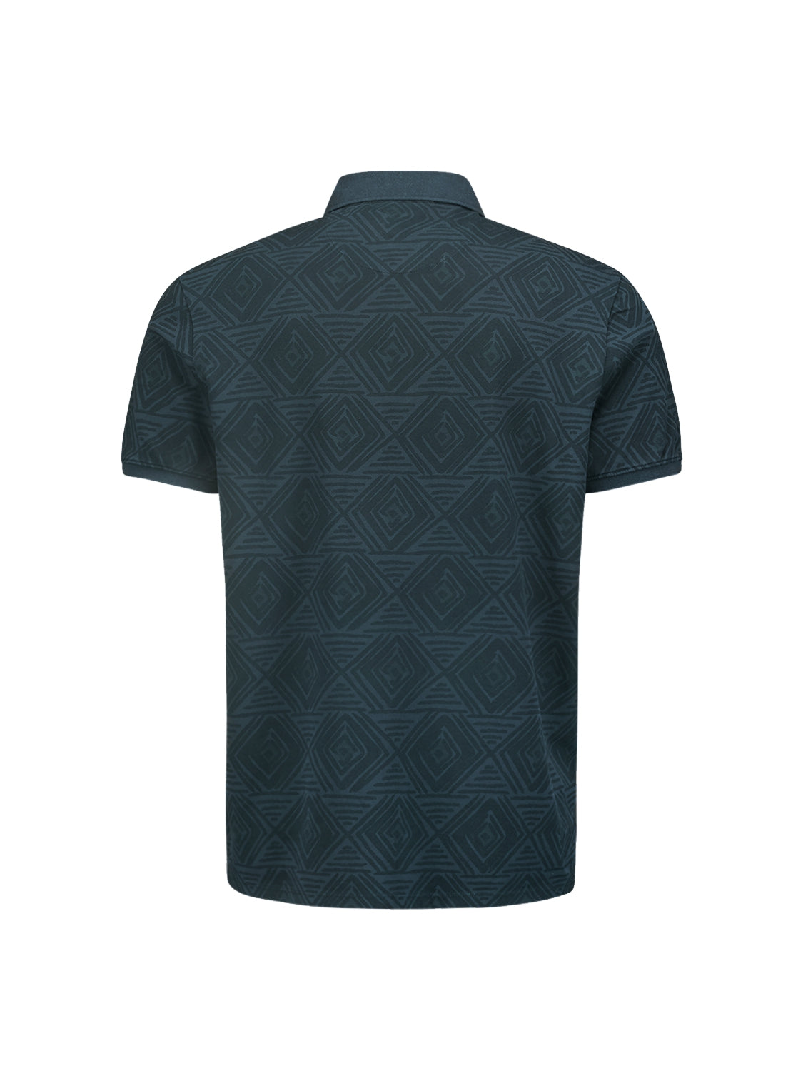 No Excess - Mosaic Print Pique SS Polo - Night