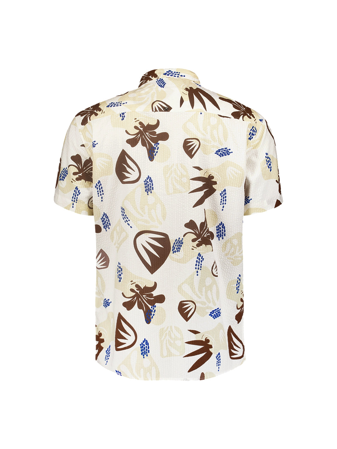 No Excess - Textured Desert Print SS Shirt - White