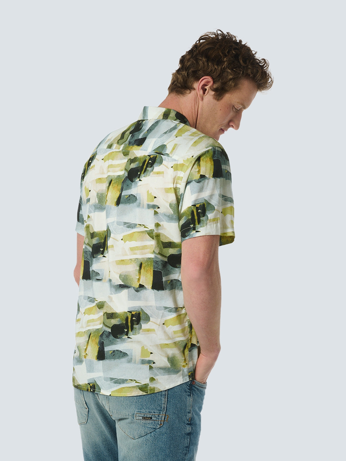 No Excess - Stained Glass Print SS Shirt - Cement