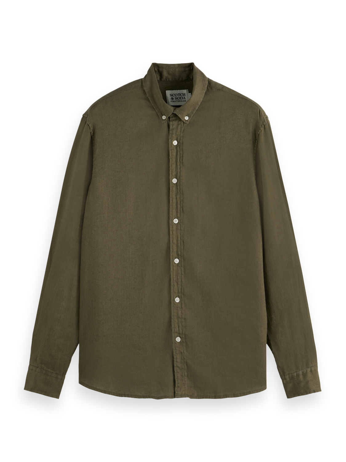 Scotch & Soda - Regular Fit Linen Shirt - Classic Green