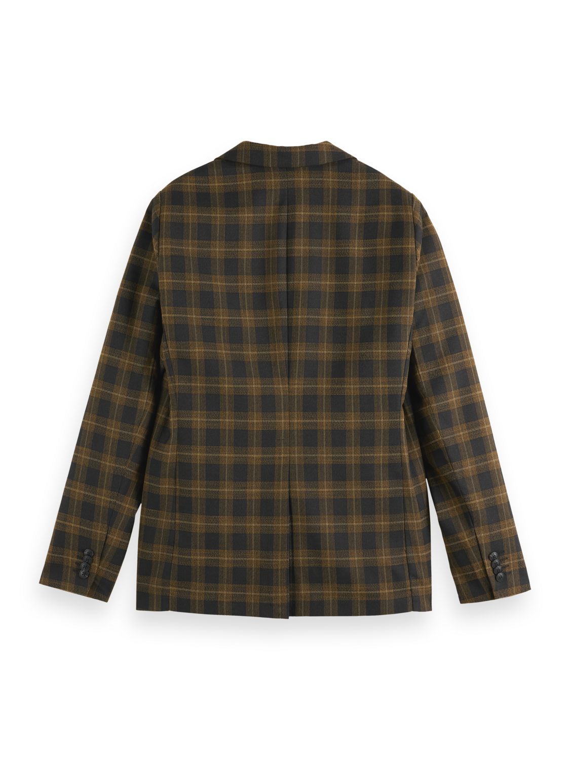 Scotch & Soda - Single-Breasted Yarn-Dyed Check Blazer - Golden Brown Check