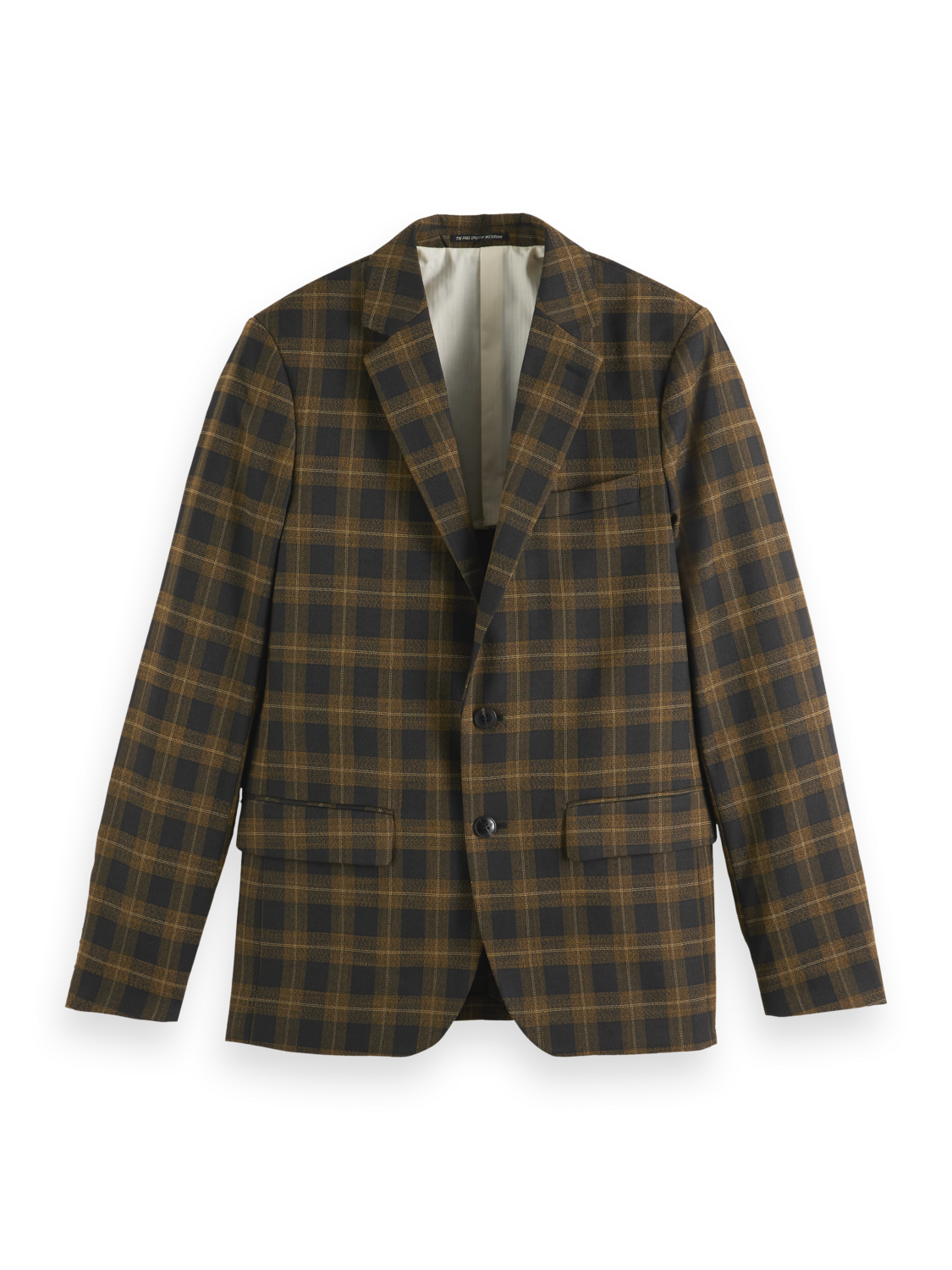 Scotch & Soda - Single-Breasted Yarn-Dyed Check Blazer - Golden Brown Check