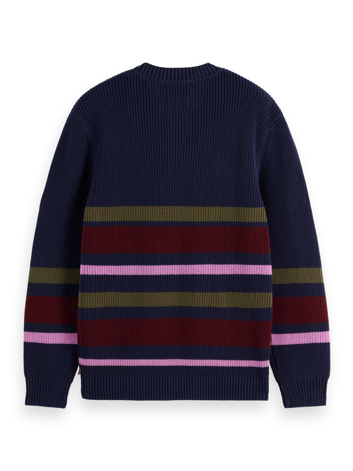 Scotch & Soda - Regular Fit Striped V-Neck Pullover - Navy