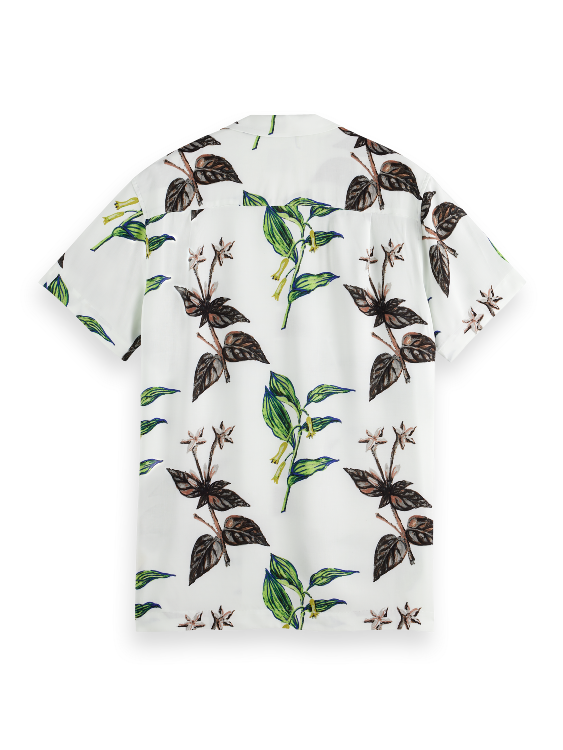 Scotch & Soda - Leaf Printed Regular SS Shirt - Leaf White