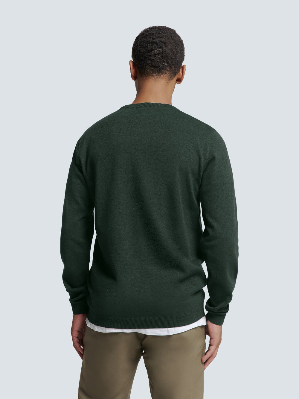 No Excess - Melange Crewneck Pullover - Dark Green