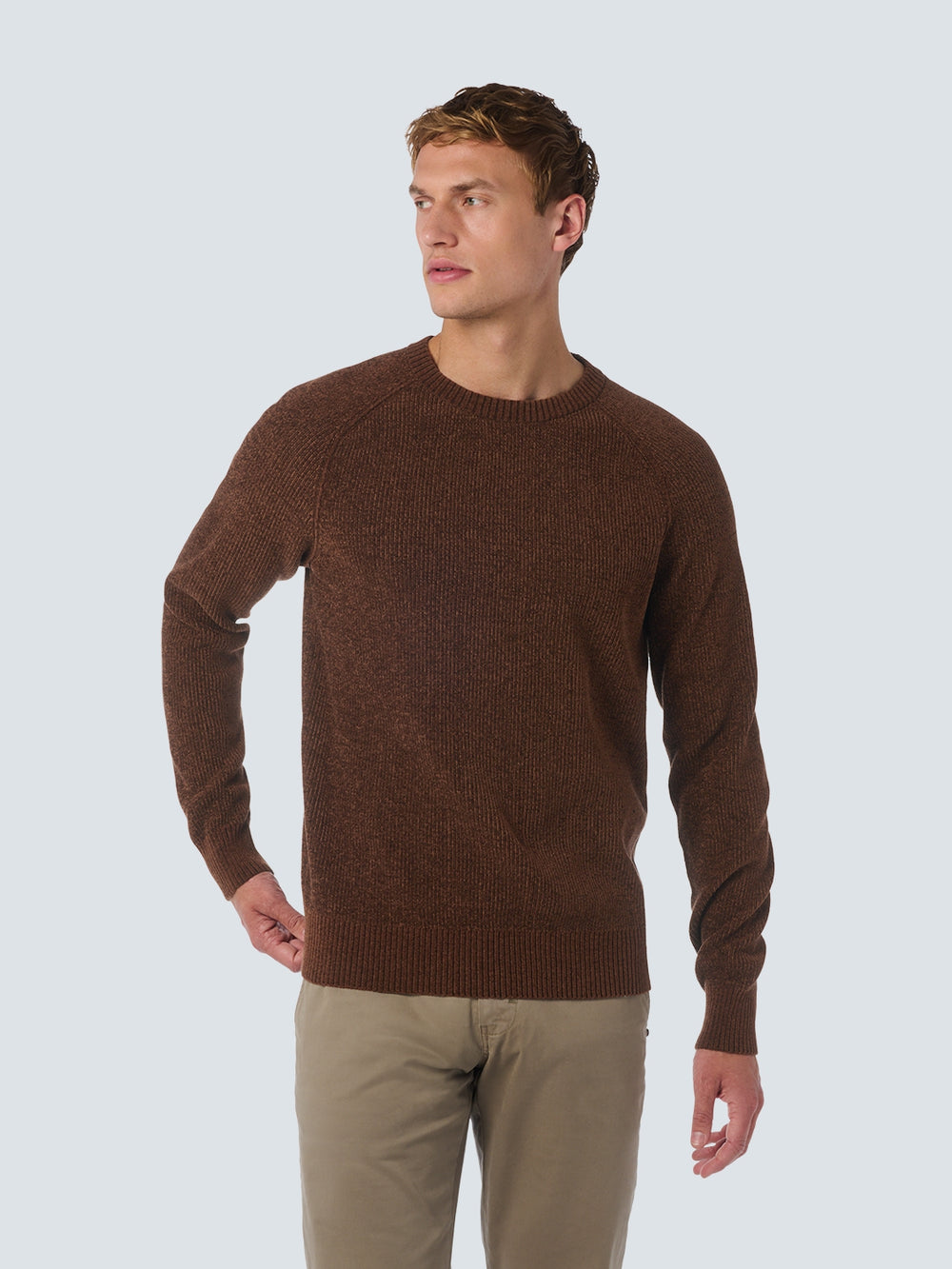 No Excess - Chenille Crewneck Pullover - Brown