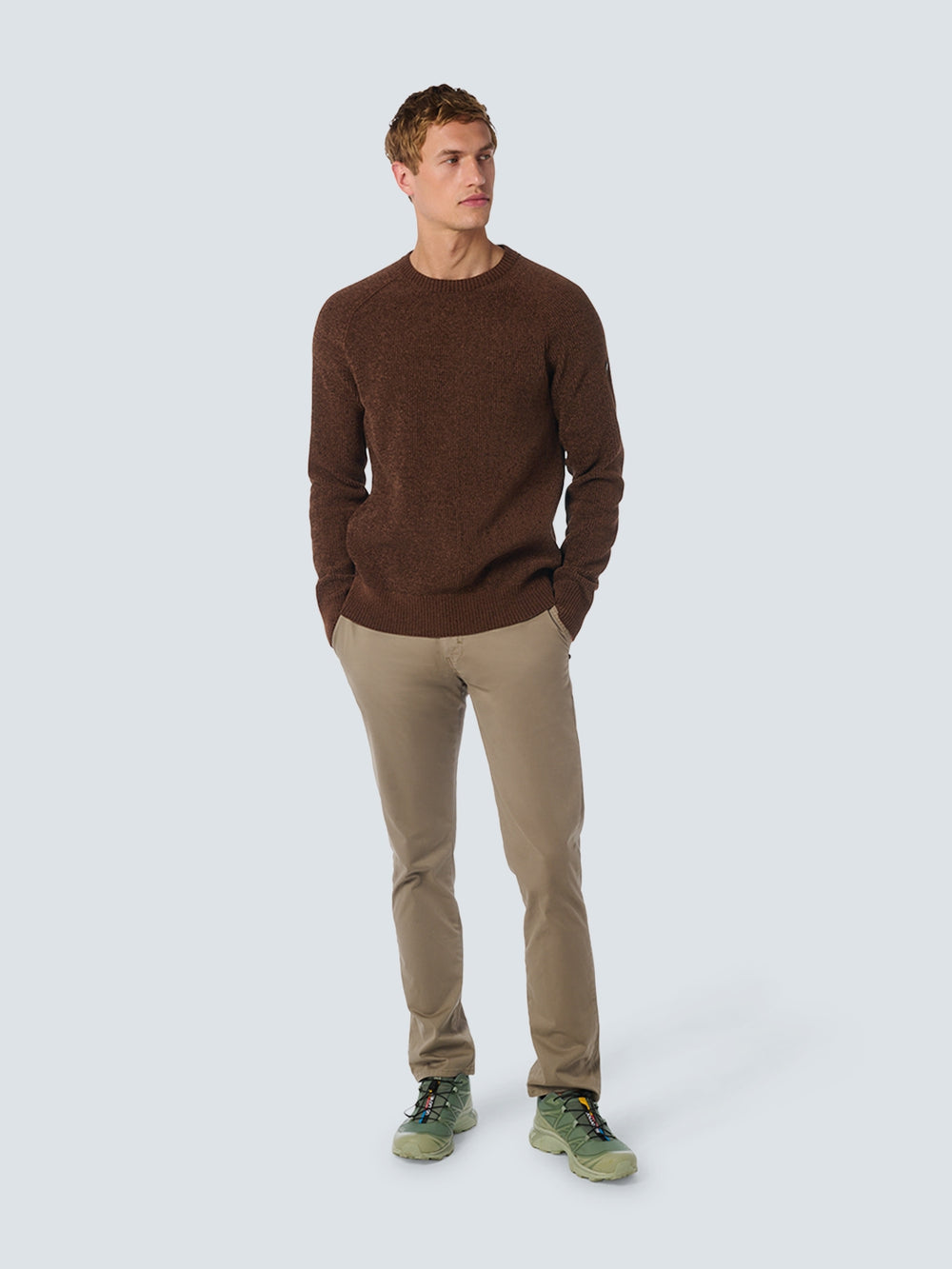 No Excess - Chenille Crewneck Pullover - Brown