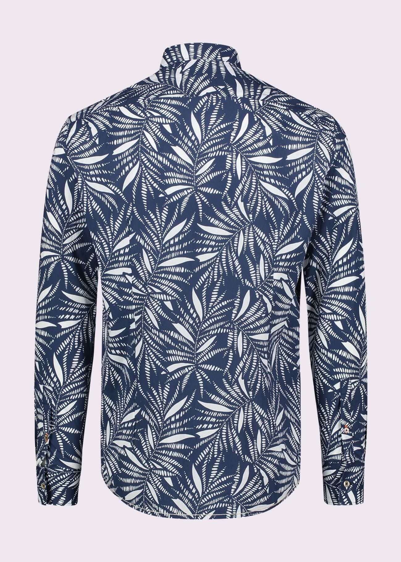 Gaudi - Italiano LS Shirt - White/Navy Palm