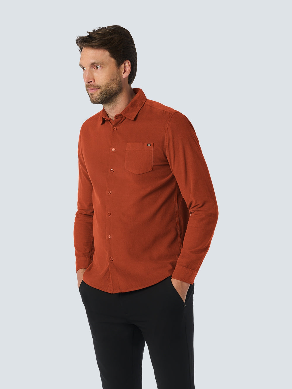 No Excess - Babycord LS Shirt - Rusty