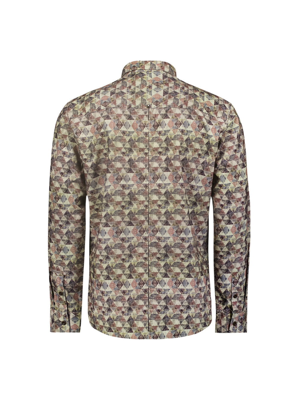 No Excess - Triangle Print Babycord LS Shirt - Smoke