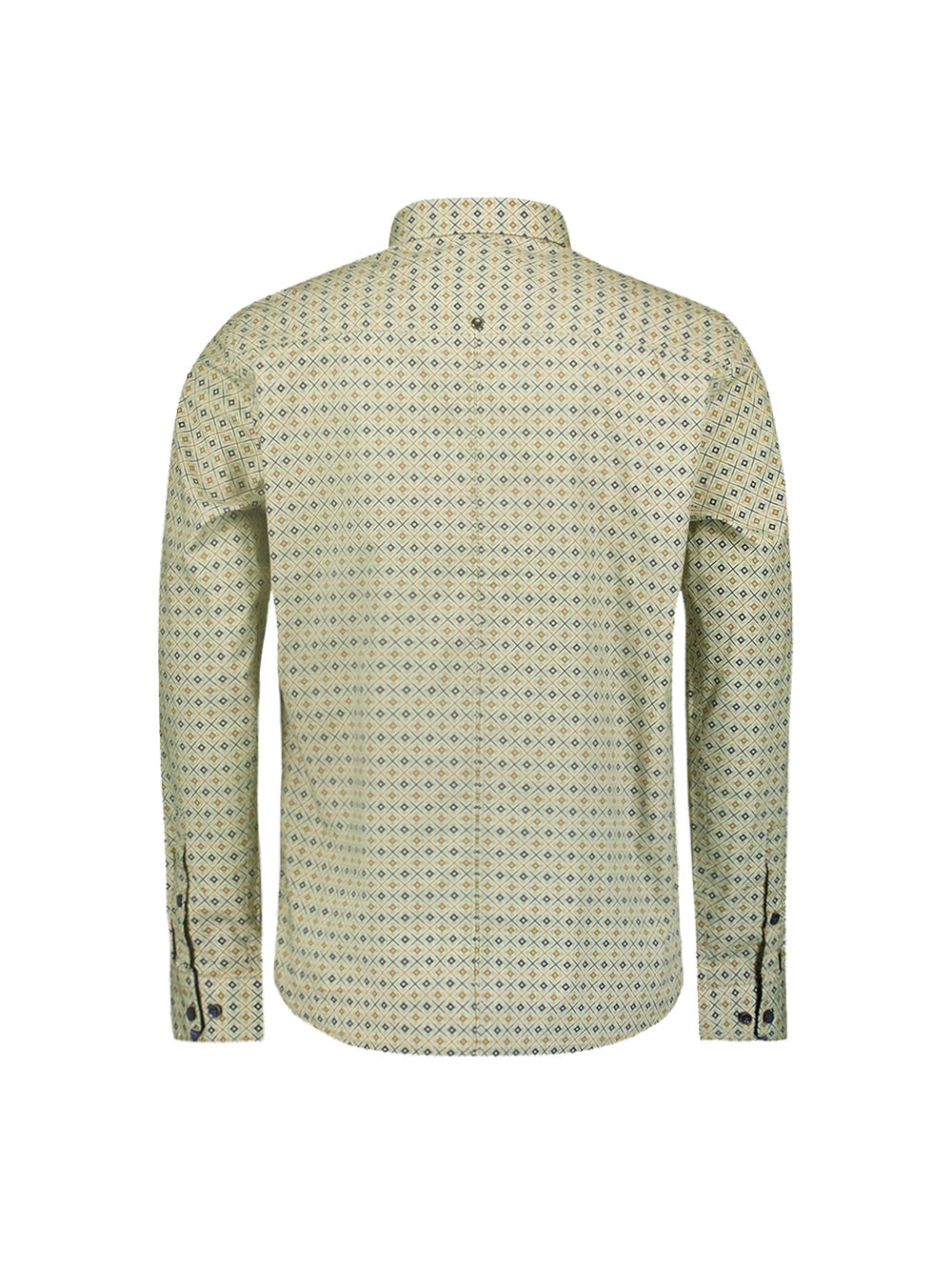 No Excess - Allover Square Print LS Shirt - Smoke