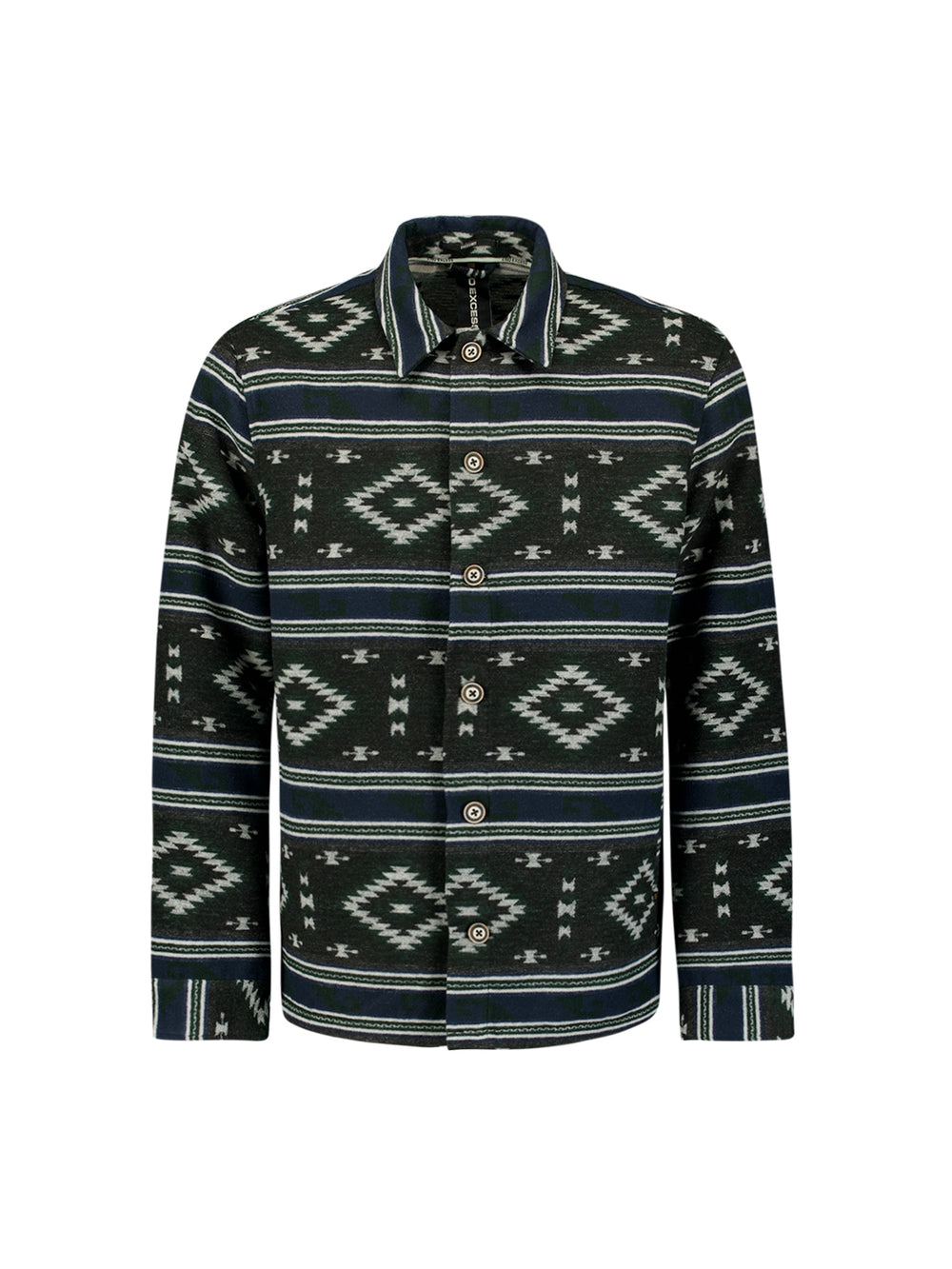 No Excess - Aztec Pattern Overshirt - Black