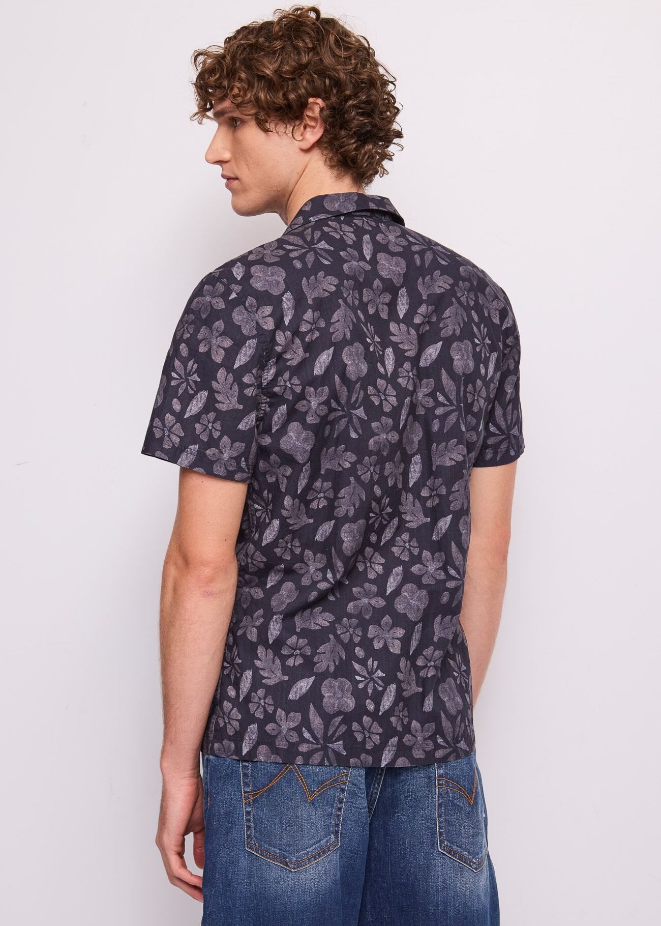 Gaudi - Regular Fit Printed SS Shirt - Night Floral